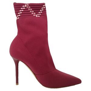 Malone Souliers Mariah Ankle Boots in Burgundy Cotton